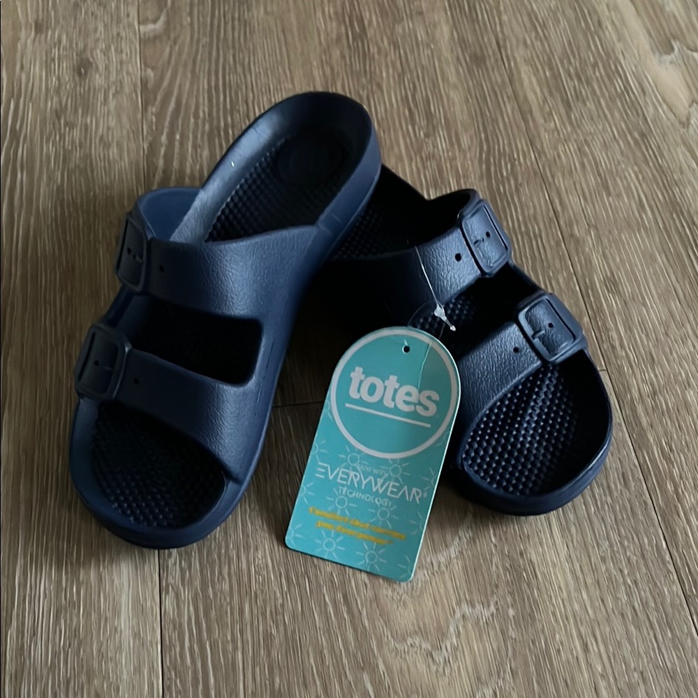Totes Navy Slide Sandals